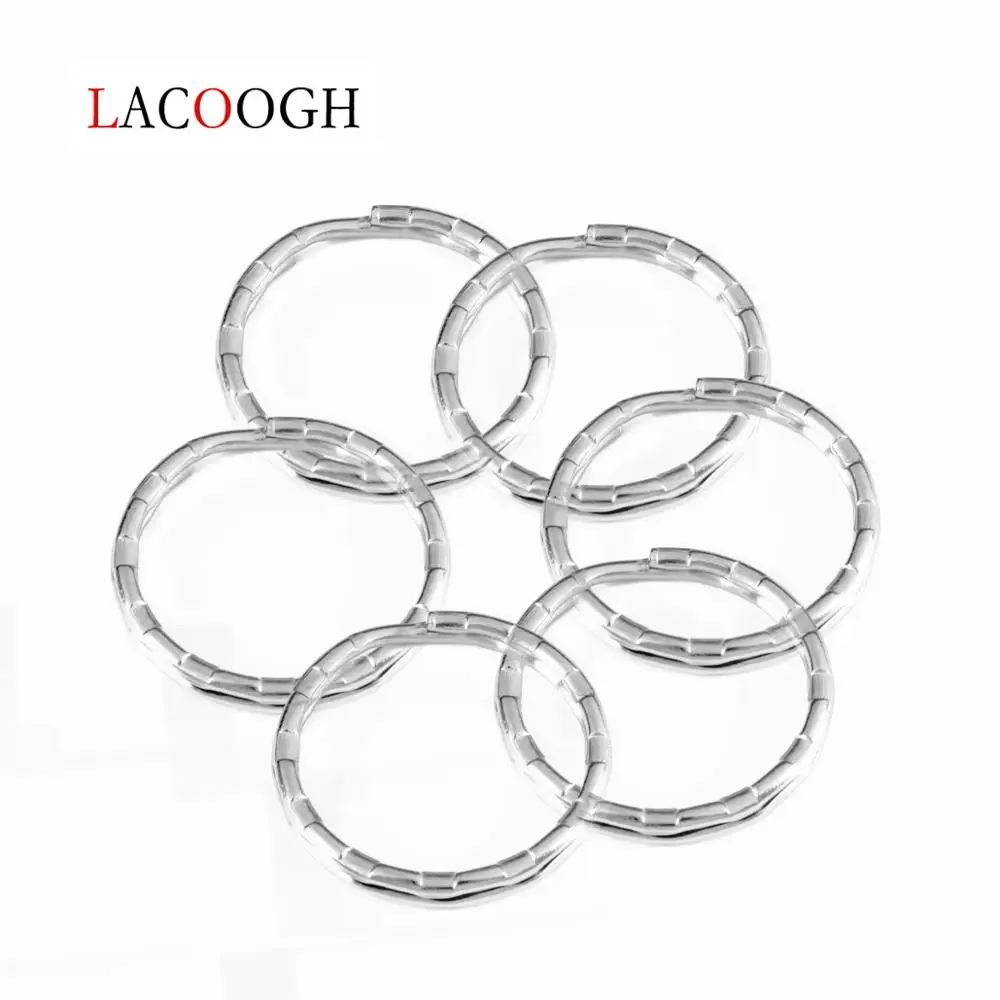 Кольцо для ключей из нержавеющей стали с родиевым покрытием Круглый раздельный