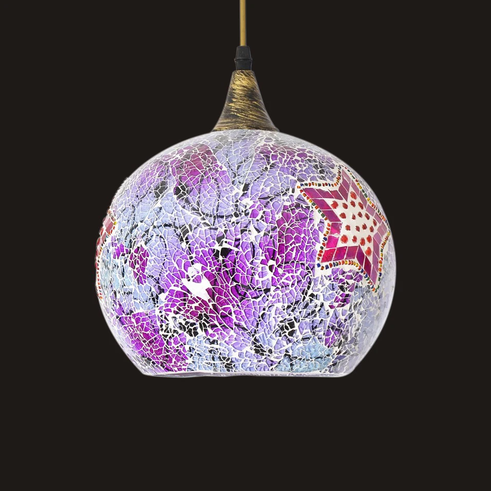 

25cm Bohemian Style Glass Lampshade Mediterranean Corridor For Bedroom Single-head Pendant Lamp A258 luminaire