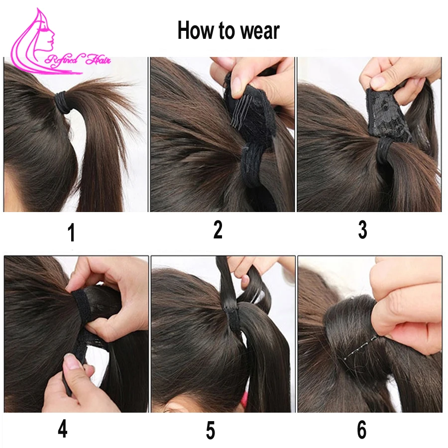 22 дюйма длинные клипс длинный прически Silky Straight хвост клип из синтетического