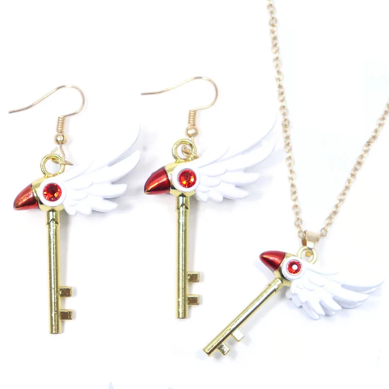 

Anime Card Captor Sakura Earrings KINOMOTO SAKURA Cardcaptor Sakura Clown Card Drop Earrings Jewelry Women Girl Fashion Ear Hoop