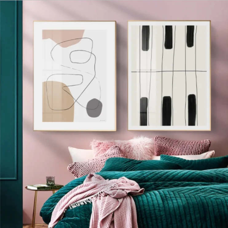 

Fashion Vintage Girl Line Wall Art Abstract Canvas Painting Nordic Posters and Prints Wall Pictures for Living Room Home Decor