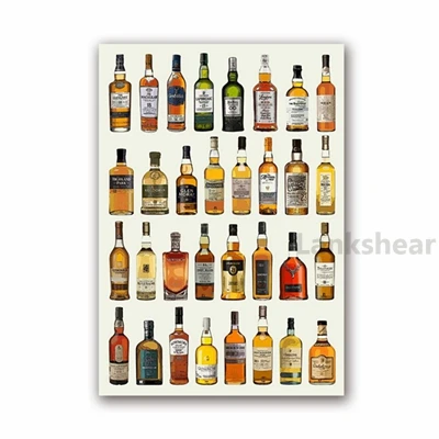 Настенные художественные плакаты на холсте с изображением виски саке рома