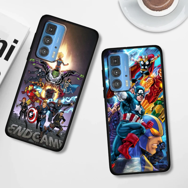 avengers super hero mavel for motorola moto g60 50 40 x3 e6i e7i power edge 20 pro lite fusion 5g 2021 soft black phone case free global shipping