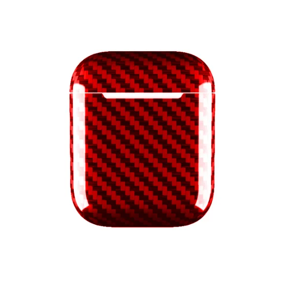 AirPods 1 Red Премиум чехол для наушников из настоящего углеродного волокна для Apple AirPods чехол светодиодный Bluetooth беспроводной чехол для наушников AirPod чехол - Цвет: AirPods 1 Red