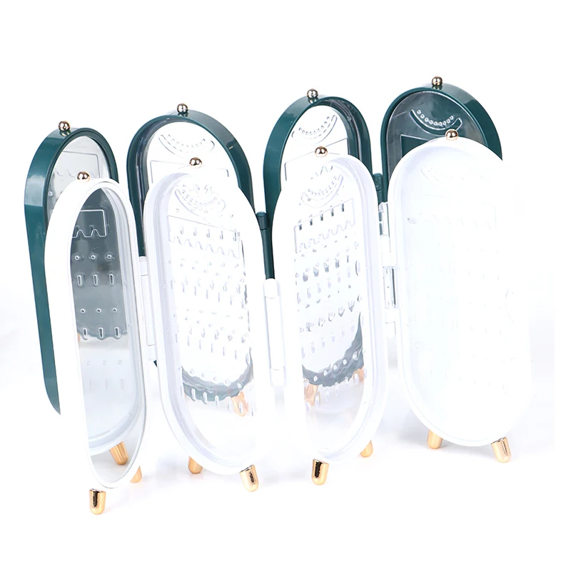 

Foldable Portable Multi-layer Plastic Storage Rack Jewelry Storage Box Earring Display Stand Bracelet Necklace Organizer