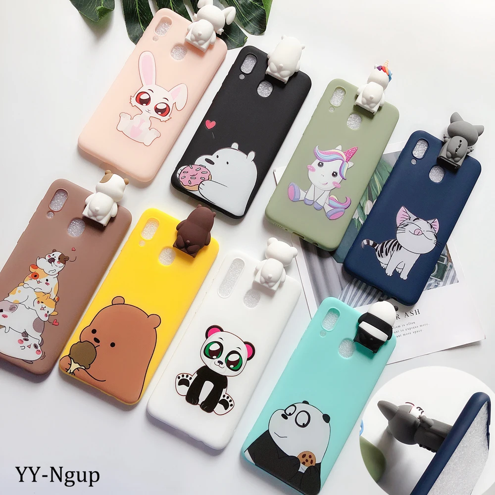 Для etui Huawei Y6 Y7 Y9 Prime 2019 чехол Kawaii 3D единорог силиконовый для Y5 2018 держатель