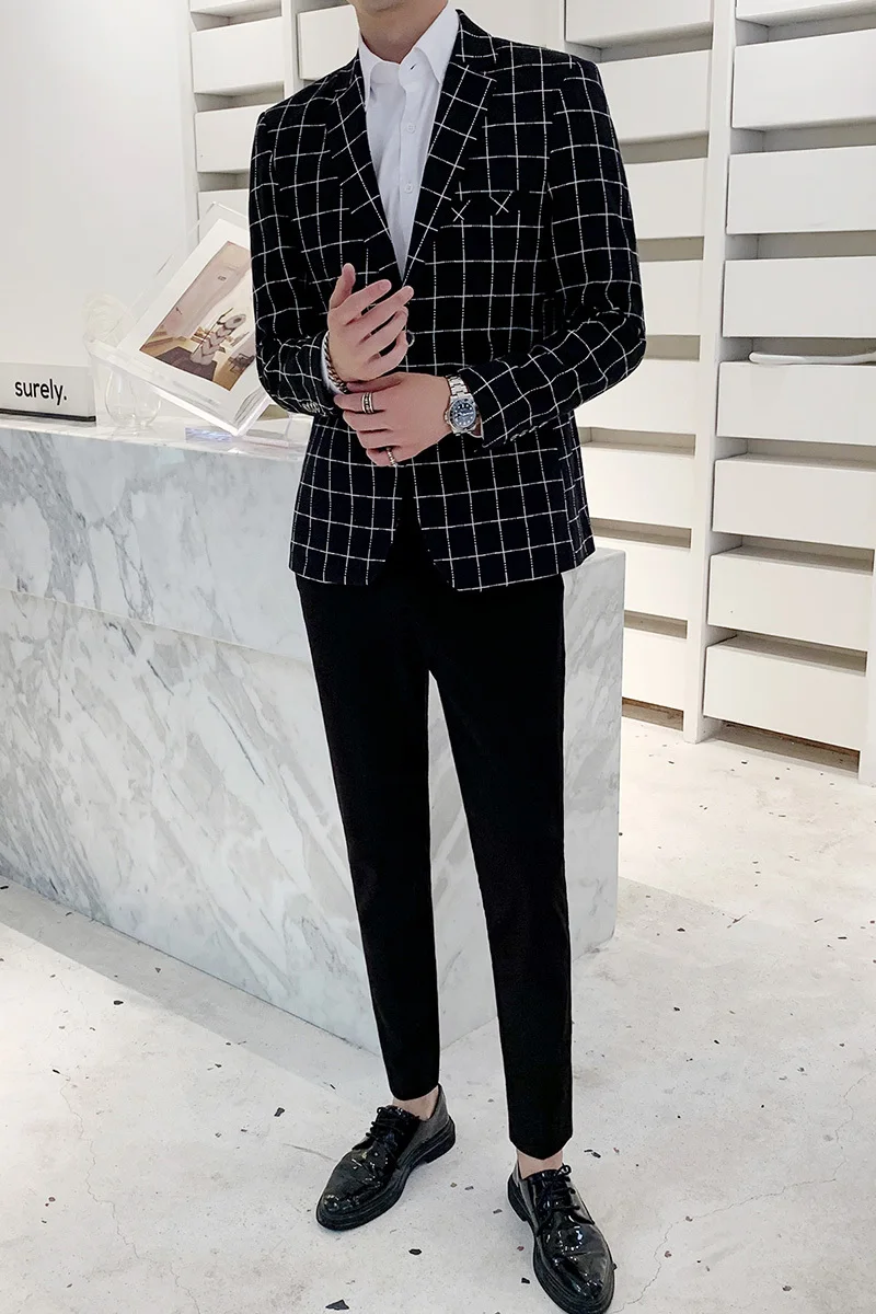 Мужской костюм высококачественный мужской блейзер Модный повседневный