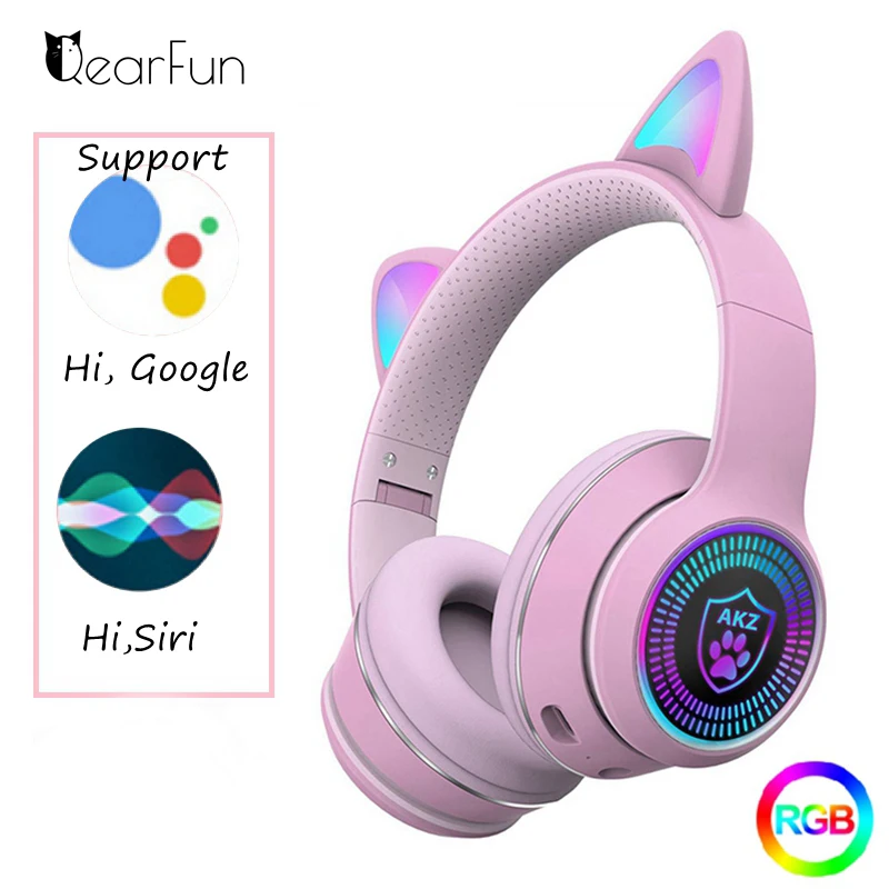 

Bluetooth-наушники с микрофоном и кошачьими ушками, Hi-Fi