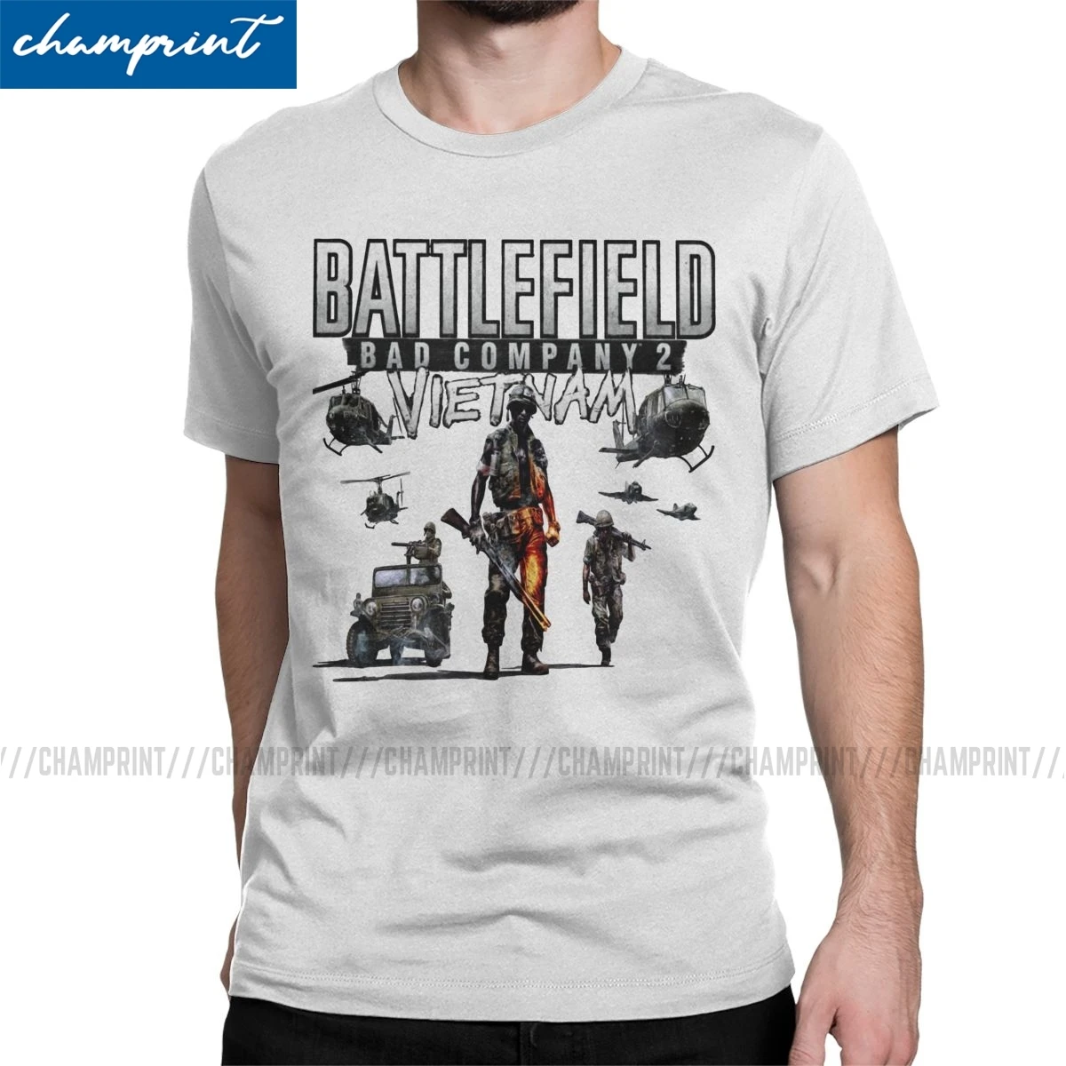 BFBC2 поле боя во Вьетнаме Для мужчин's футболка войны шутер новинка натуральный