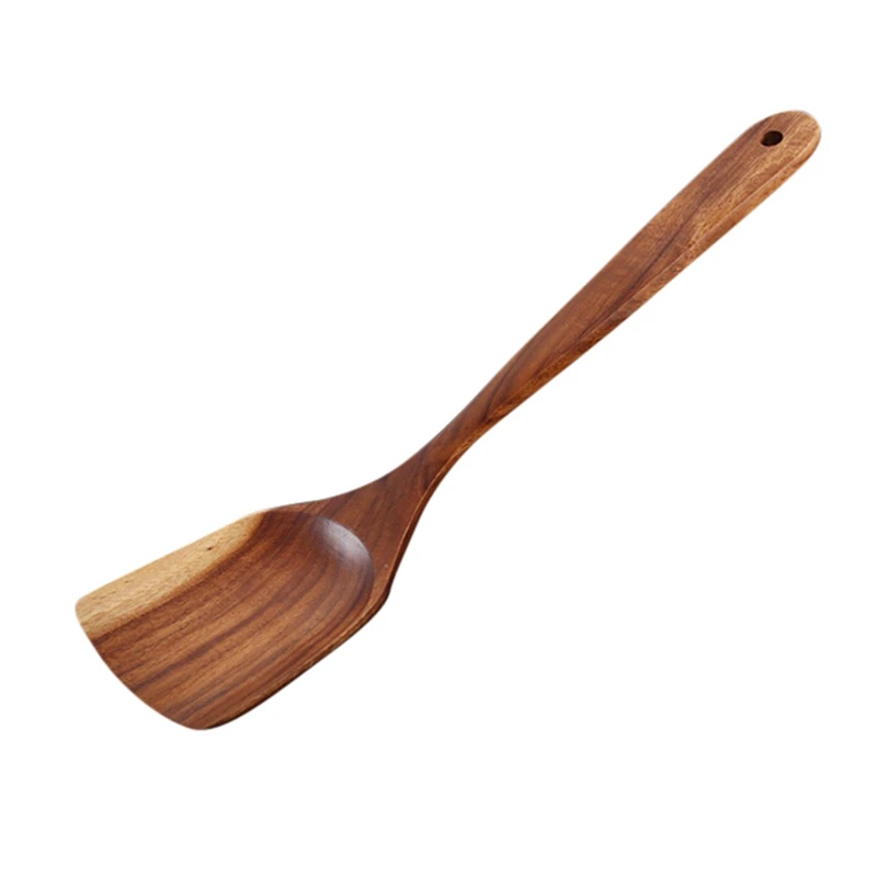 J Набор деревянных ложек большая салатная Сервировочная Ложка большая столовая ложка из натурального дерева с длинной ручкой кулинарная ложка кухонная посуда кухонный деревянный Uten - Color: J