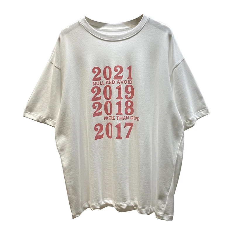 

Western Style Korean Short-Sleeved Women's Summer Loose Letter Printed T-shirt All-Matching Top Fashion