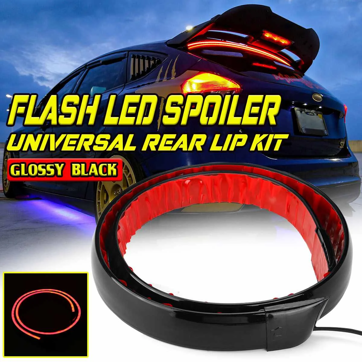 

Новинка W205 светодиодный мигающий задний спойлер для багажника световая полоса для Mercedes для Benz W205 W204 W203 W211 задний спойлер крыло губа стоп све...