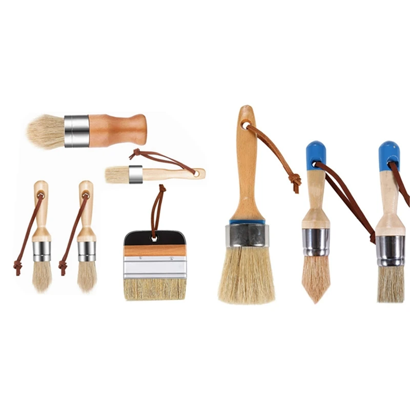 

8 шт., кисть для рисования мелом и воском, деревянная ручка «сделай сам»