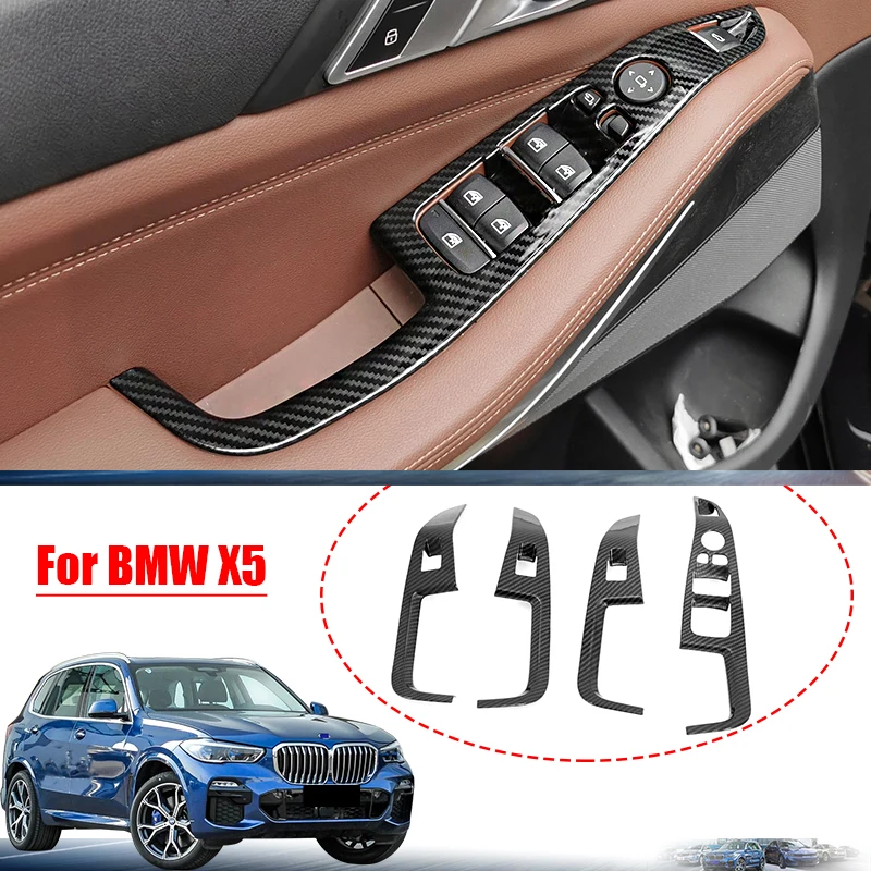 

Для Bmw X5 G05 2019 2020 стильная панель из углеродного волокна для интерьера автомобиля, двери, окна, стекла, переключателя управления подъемником, ...