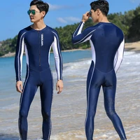 mens one piece swimsuit professional training large size long sleeved pants sunscreen diving suit quick drying snorkeling suit