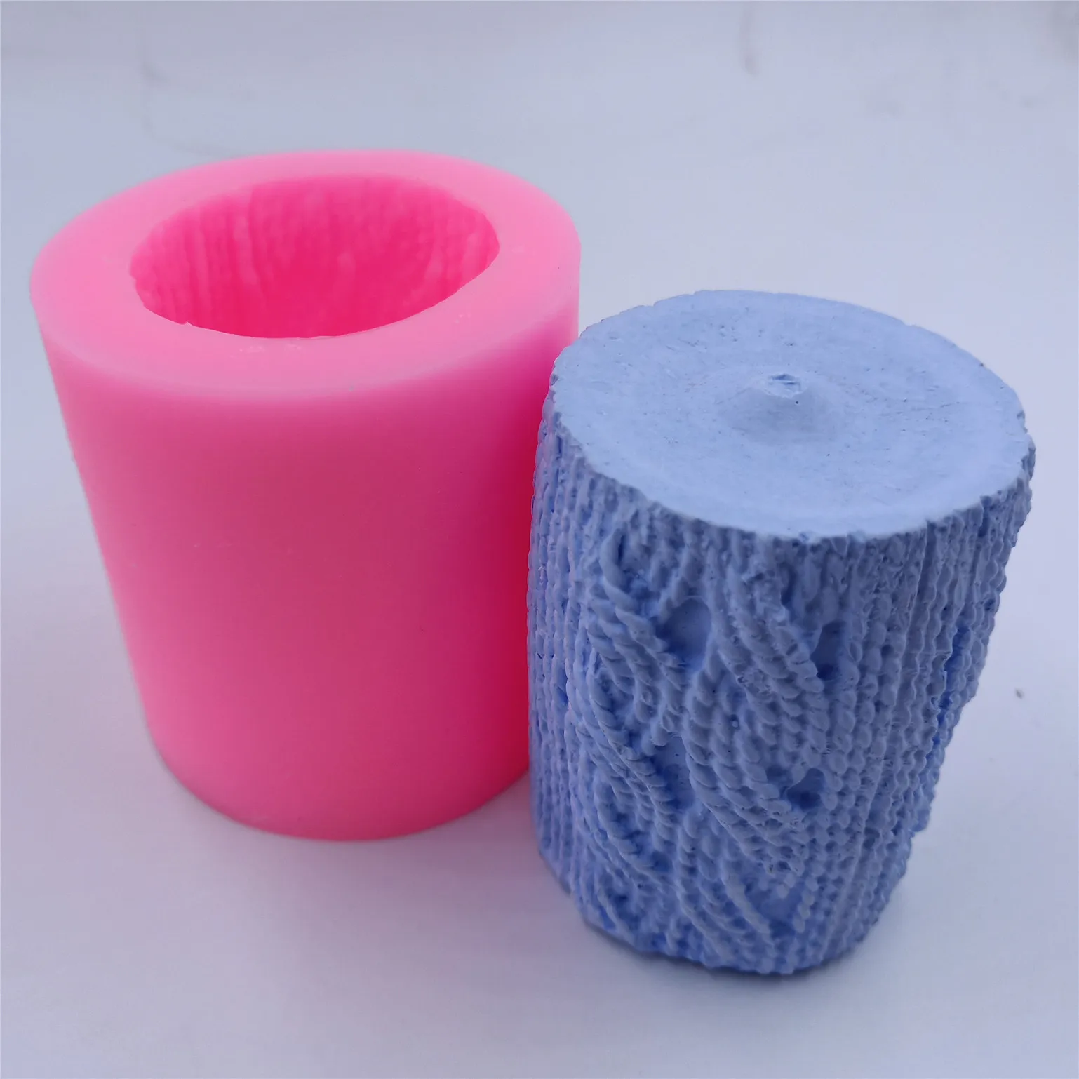 Пряжа дизайн формы для свечей 3D силиконовая форма изготовления цилиндрических |