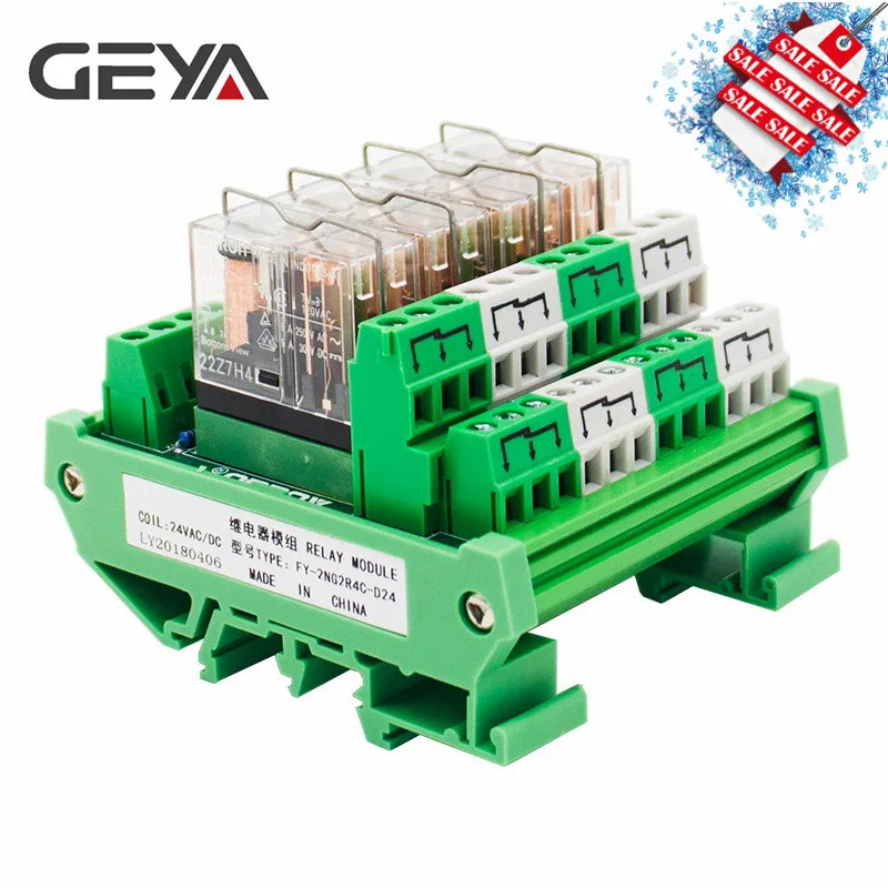 GEYA 2NG2R 4 канала Omron релейный модуль 2NO 2NC электронный переключатель DPDT 12 В 24 В релейная плата