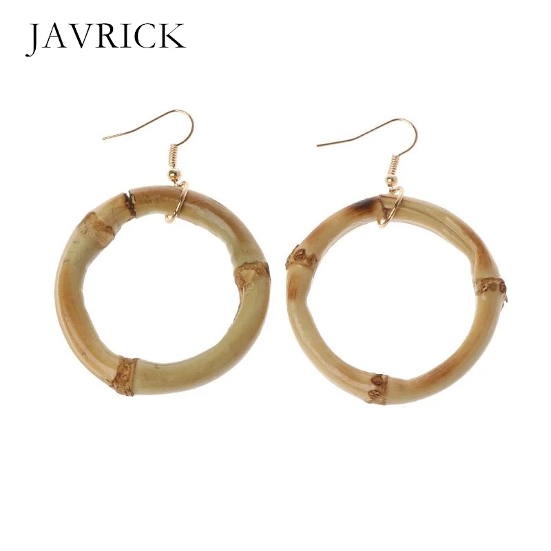 Круглые серьги кольца ручной работы из натурального бамбука|Серьги-кольца| |