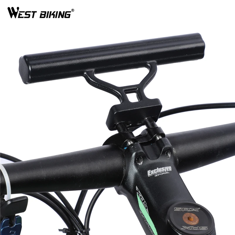 WEST BIKING велосипедный Руль держатель велосипеда Фонарик MTB Аксессуары для велосипеда расширитель сплав кронштейн компьютерный звуковой сигнал расширитель