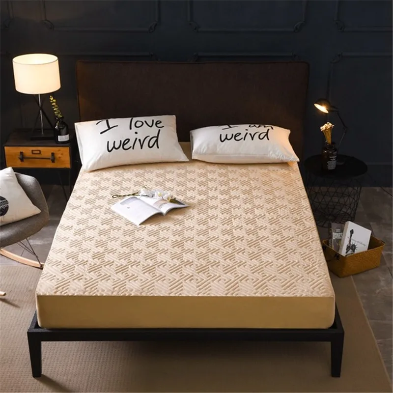 

Super Waterproof Quilted Mattress Cover Air-Permeable Bed Protector Pad Cover Queen Mattress Protector Topper Folding Bed Cover