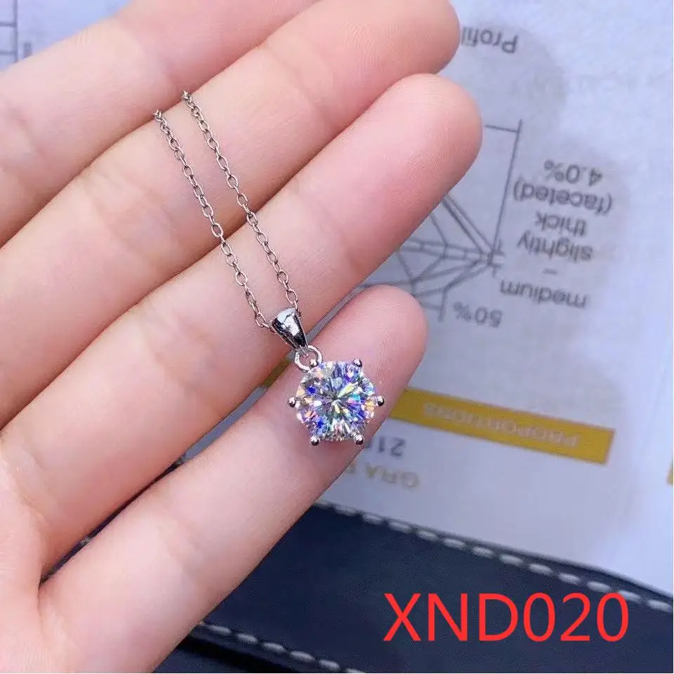 

XND020 925 Sterling Silver Pendant 1ct classic style diamond jewelry Mosangshi pendant wedding party commemorative pendant lady