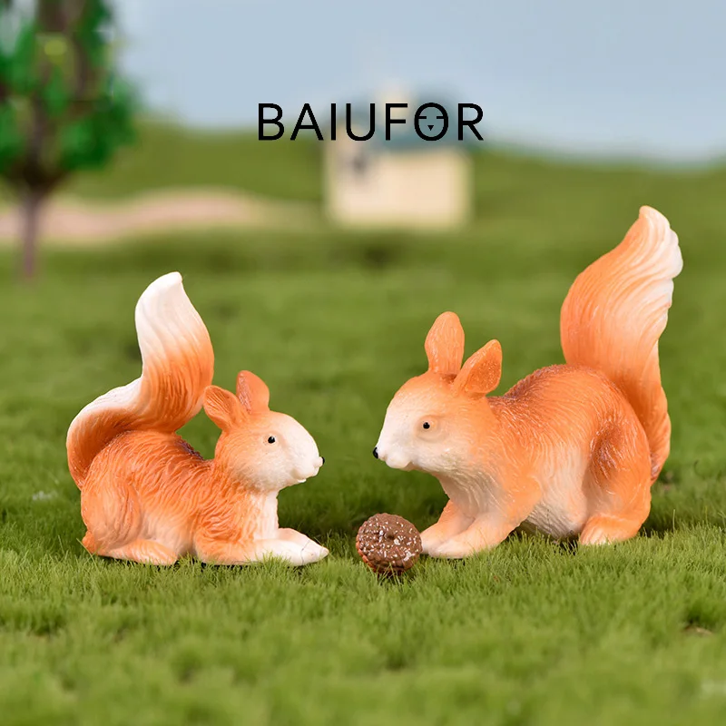 Миниатюры BAIUFOR искусственные животные мультяшная белка сделай сам сказочный