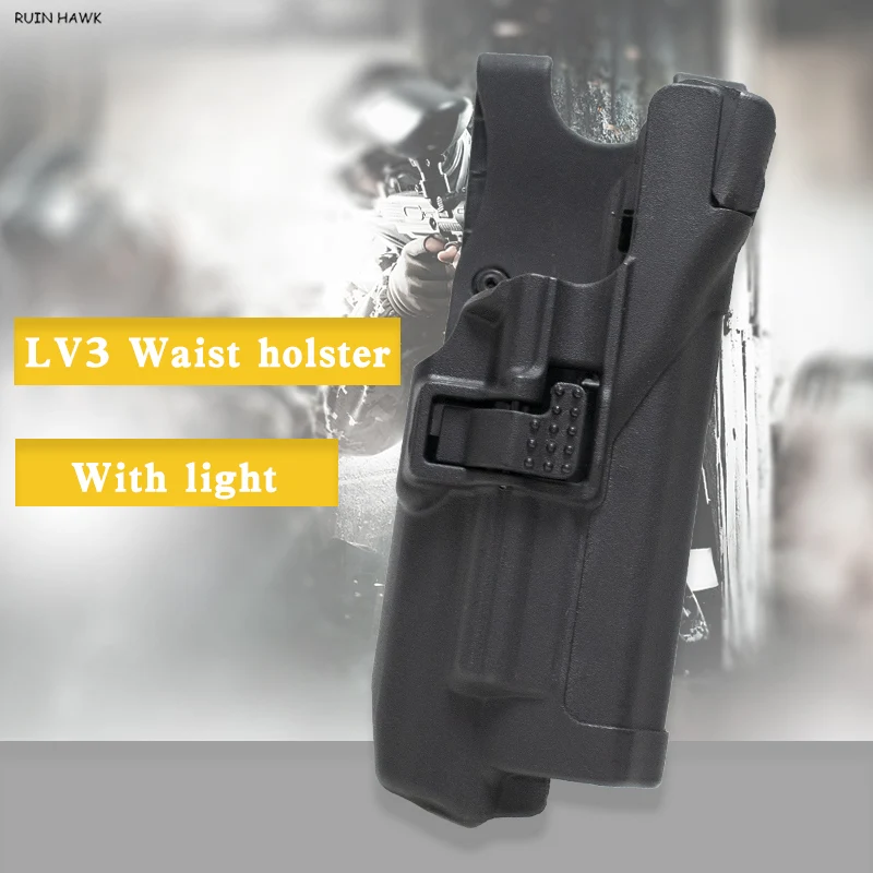 

Tactical Gun Holster For Glock 17 Airsoft Right Side Pistol Case Waist Belt Holster Hunting Accessories With light