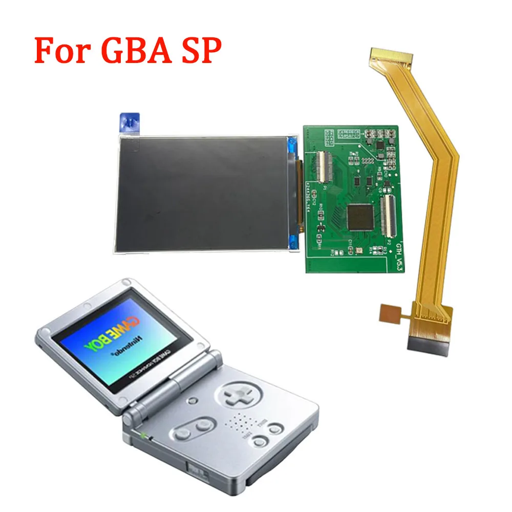 Новинка наборы ЖК-экранов IPS для GBA SP 4 пикселя до 1 подсветка предварительно