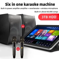 home ktv speaker set home karaoke player 3tb hdd built in dsp digital reverb microphone capacitive screen true 4k decoding