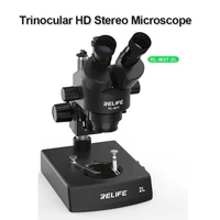 relife rl m3t 2l hd 7x 45x stereo microscope with 2 adjustable led light sources up and down microscopio trinocular magnifier