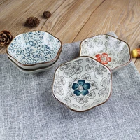 japanese and wind ceramic plum dish flavor dish of sauce vinegar dish dish hand painted under glaze color hot pot dishes