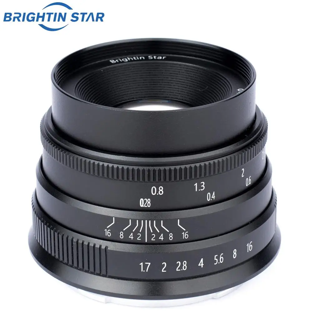 Brightin star 35 мм F1.7 с большой диафрагмой ручной фокус фиксированным объективом