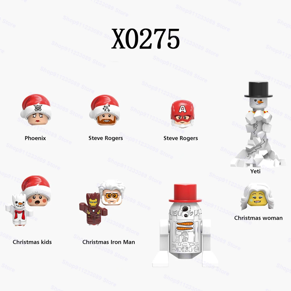X0275 8 шт./компл. Рождественский Феникс Стив Роджерс Yeti сборные строительные блоки