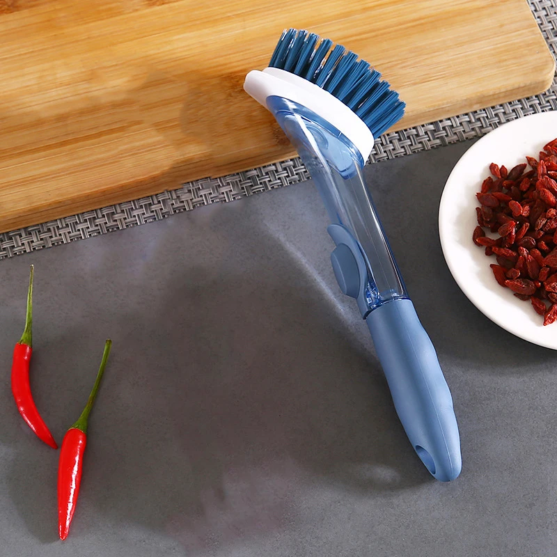 

Soap Dispensing Dish Brush, Kitchen Brush for Pot Pan Sink Cleaning, Pack Of 2, Blue