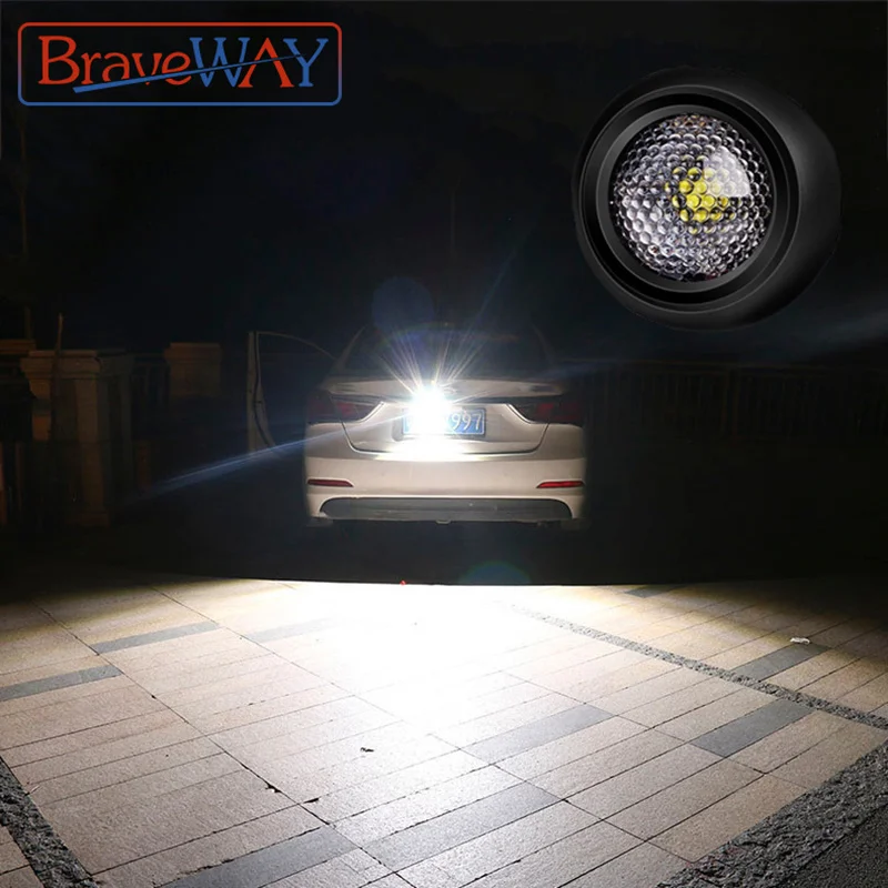 

BraveWay LED Extra Reversing Light for Car Lamp Auxiliary Led Work Light 12V Fog Lamp Flood Beam LED Reverse Lights 1156 1157 T5
