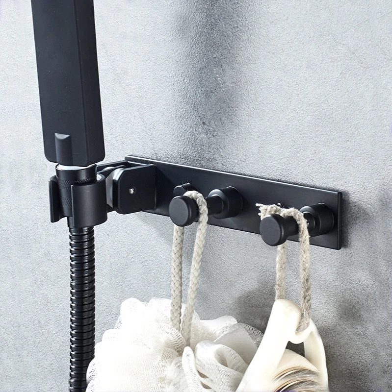 

Punch-free Bathroom Handheld Shower Base With Hook Bracket Universal Shaking Head Adjustable Shower Seat