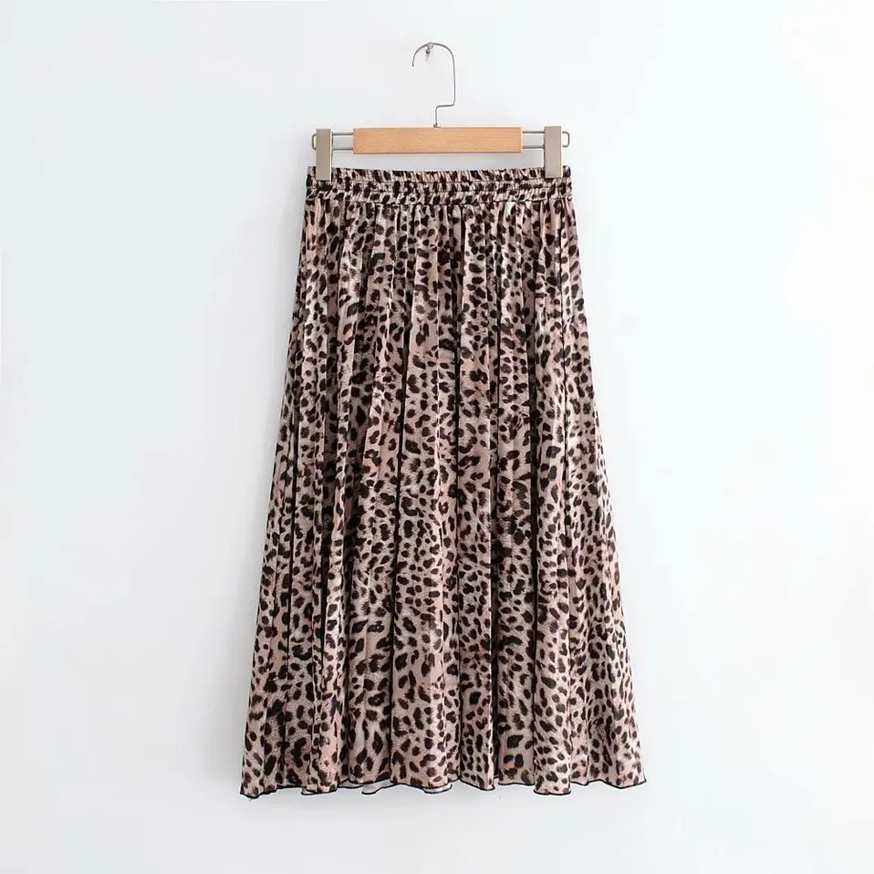 Beigerfail Faldas Plisadas Verano Panterka леопардовая юбка Falda Leopardo плиссированные юбки с высокой талией и животным принтом L71B