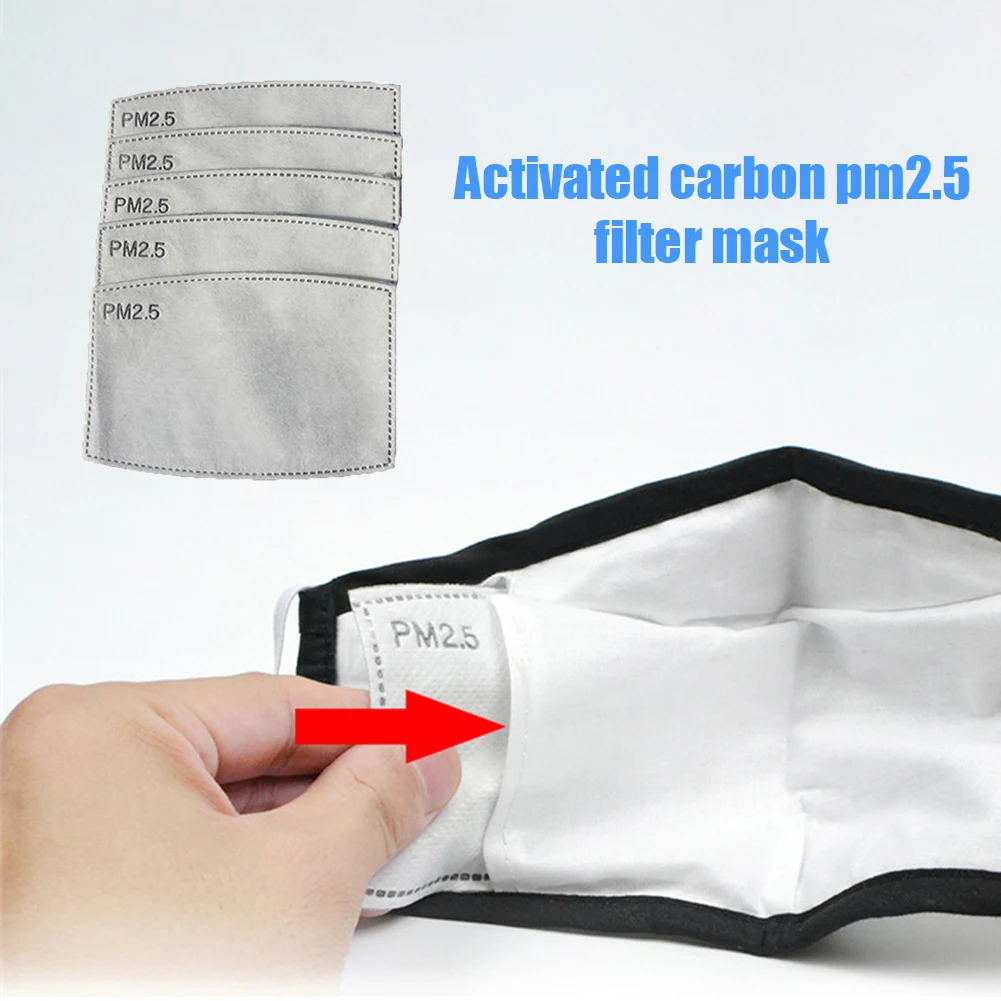 2 шт./компл. PM2.5 противодымчатая маска для рта Сменный фильтр срез 5 слоев Нетканый
