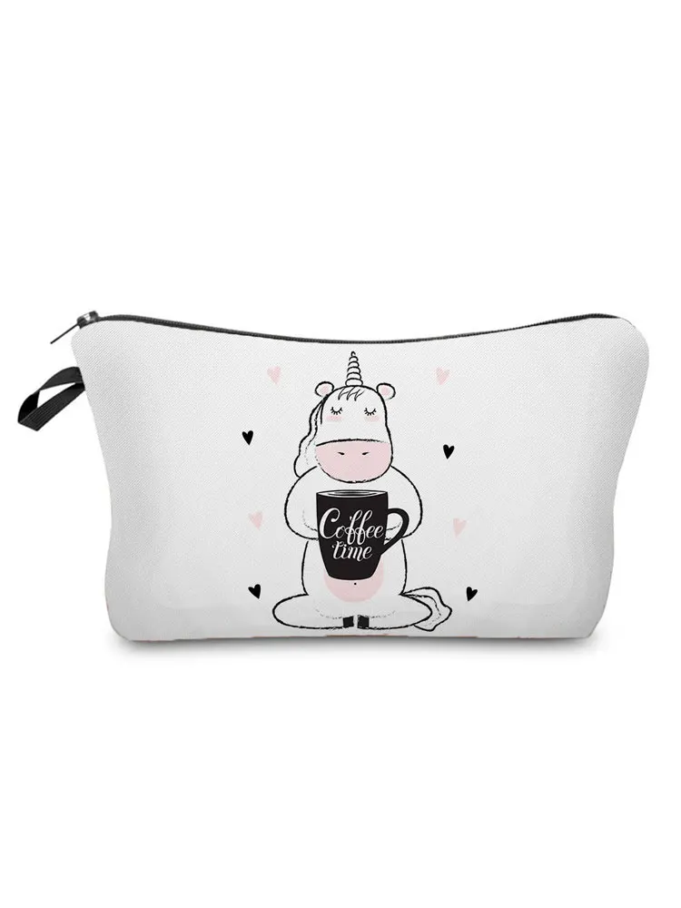 

Lovely Printed Unicorn Cosmetics Organizer Bag Custom Made Women's Makeup Bag Portable Storage Bags for Women Small Pencil Cases
