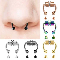 alloy fake magnetic horseshoe reusable bars birthday wedding gifts non piercing hoop for party fashion unisex nose ring