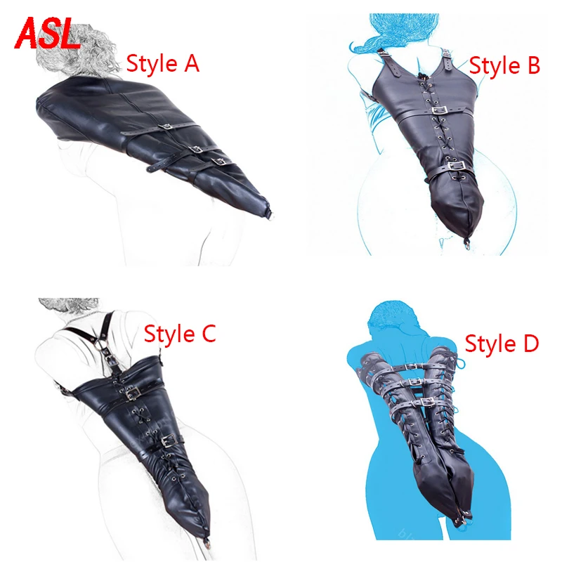 Черный подлокотник из искусственной кожи сексуальный бондаж БДСМ бандаж для рук