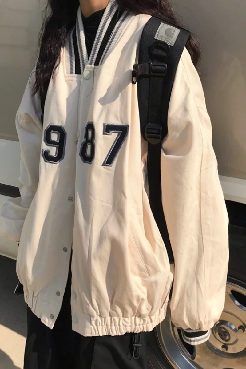 

Baseball Uniform Jackets For Women 2021 Spring And Autumn New High-quality Loose And Thin Couple Retro Clothes Oversized Jacket