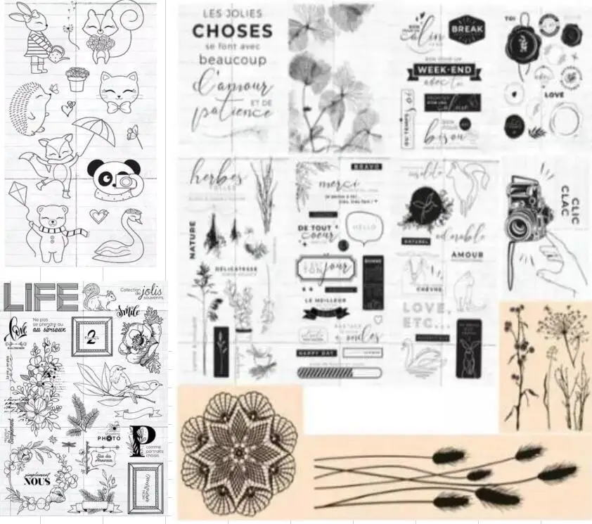 Прозрачный силиконовый штамп с французскими звеньями печать для скрапбукинга