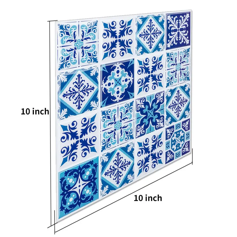

10-Pieces/pack 3D sticky wall tiles stickers peel and stick backsplash kitchen wallpaper 10x10"inch