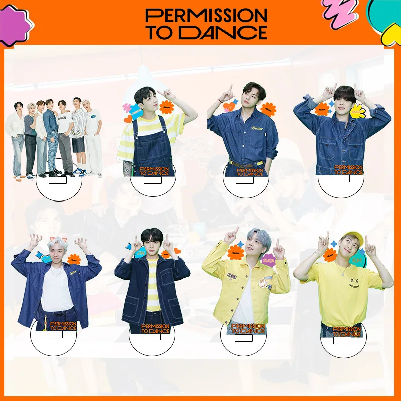 

Kpop Idol Bangtan Boys Permission To Dance Standee Acrylic Transparent Figures Standing Desktop Small Station Fans Gifts