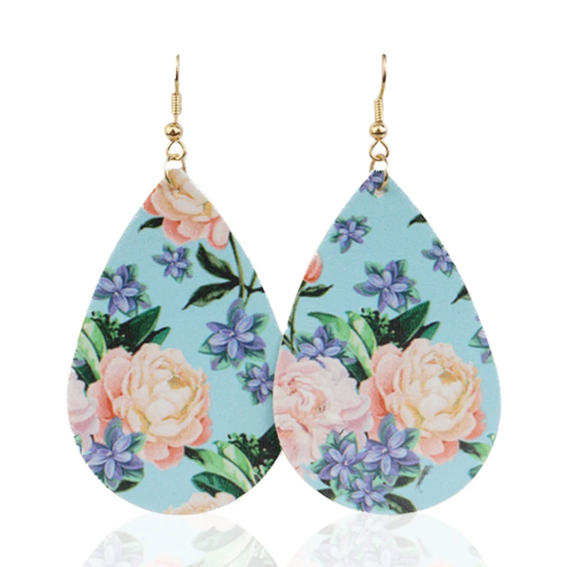 M &amp G модные серьги из искусственной кожи с цветком для женщин эффектные