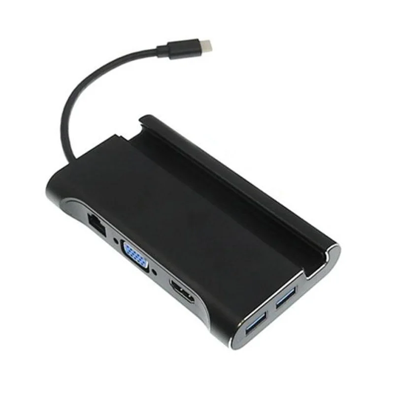 Type C7 в 1 док станция с HDMI + VGA гигабитный Ethernet порт 3 USB PD мобильный телефон