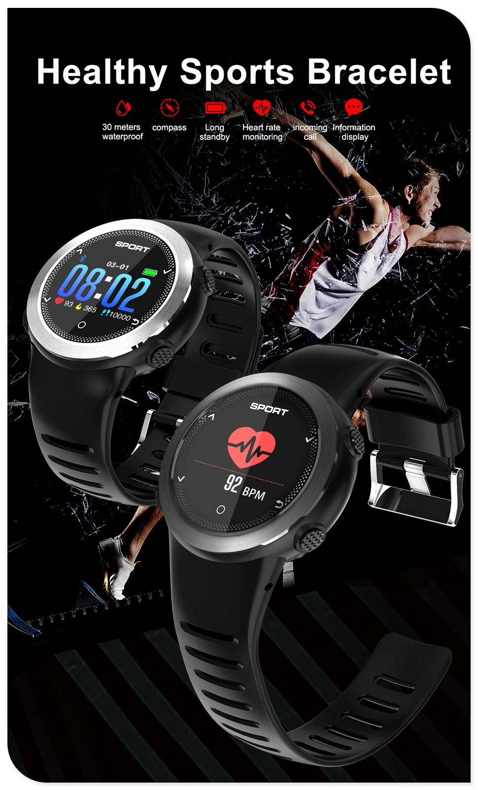 OHSEN мужские s часы Топ бренд класса люкс Bluetooth/Smart/спортивные часы мужские спортивные наручные часы мужские Reloj Hombre мониторинг сердечного ритма