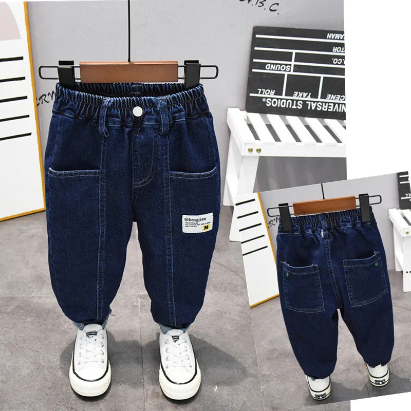 Детские джинсовые штаны весна-осень стильная одежда для малышей рваные