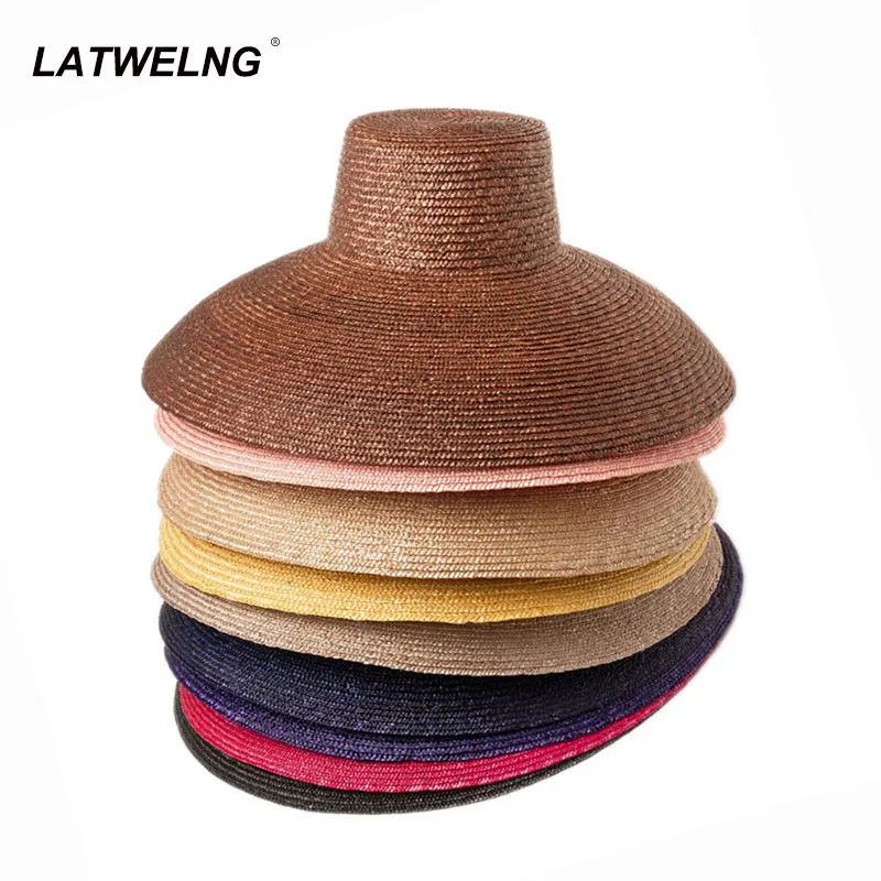 Высокое качество женские летние большие соломенные солнечные шляпы с широкими